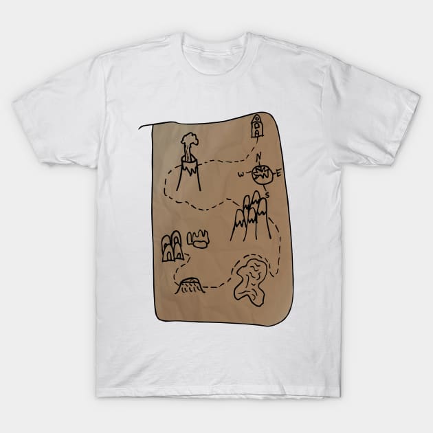 Treasure Map by Kids T-Shirt by SpookyMeerkat